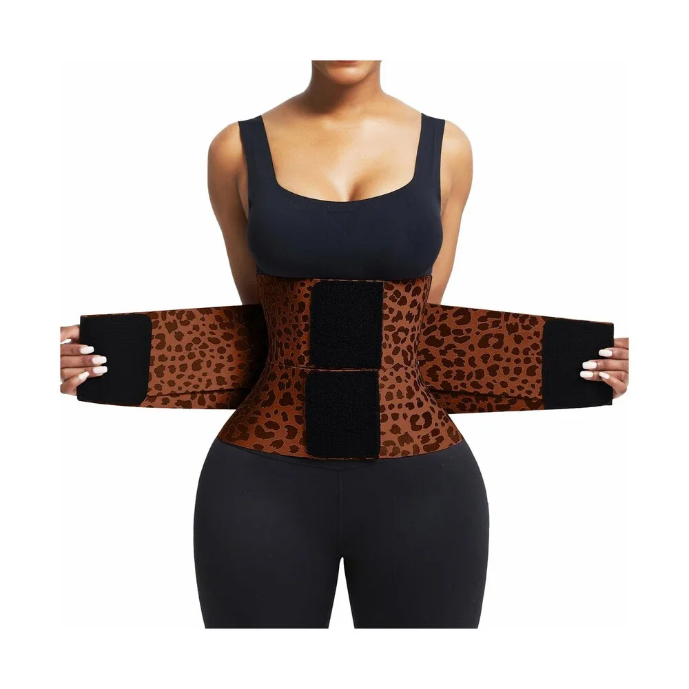 FeelinGirl Women's Brown Corset Perspiring Workout Waist Trainer Trimmer Belt M